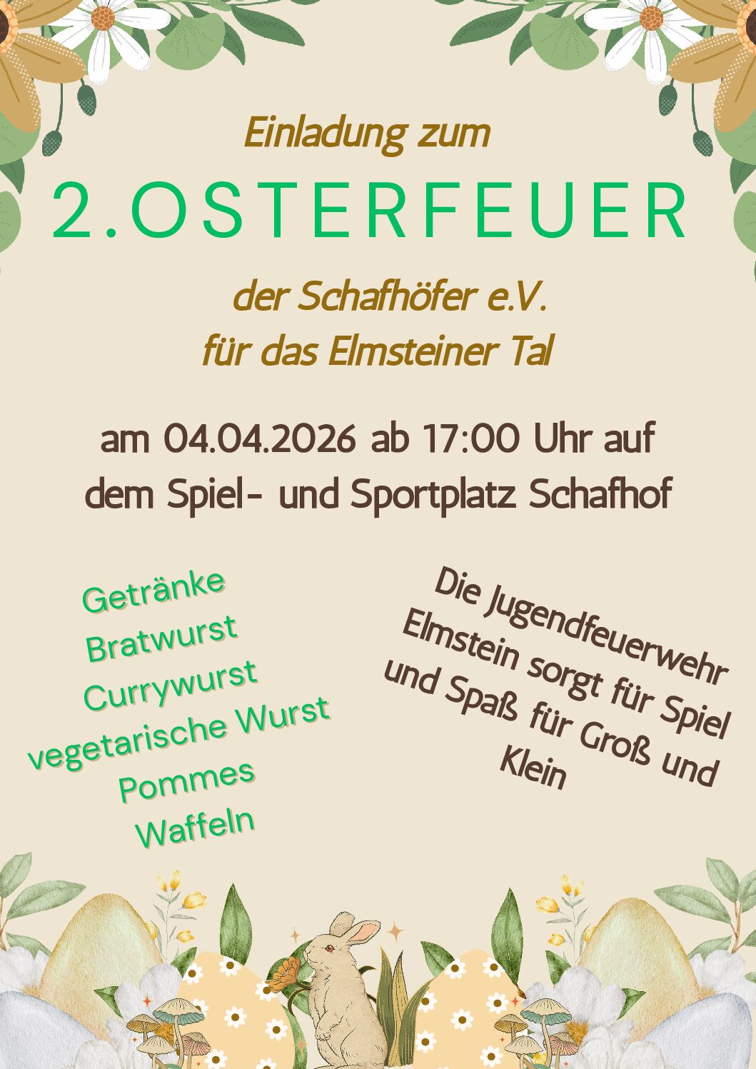 Osterfeuer auf dem Schafhof.