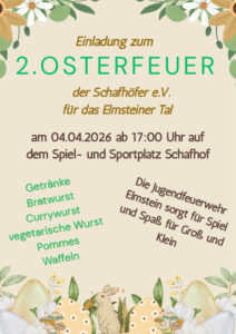Osterfeuer auf dem Schafhof.